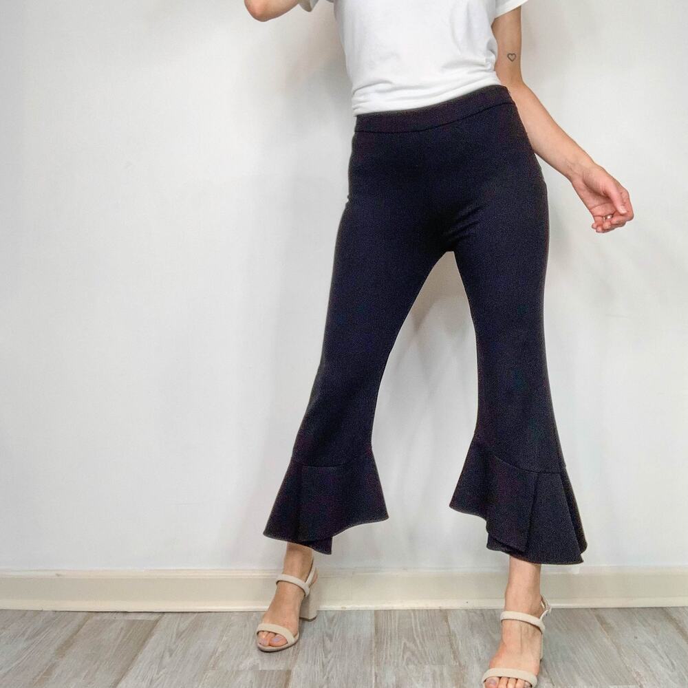 KOBI HALPERIN Alba Pant flared cropped leg black boho 70s disco 2993